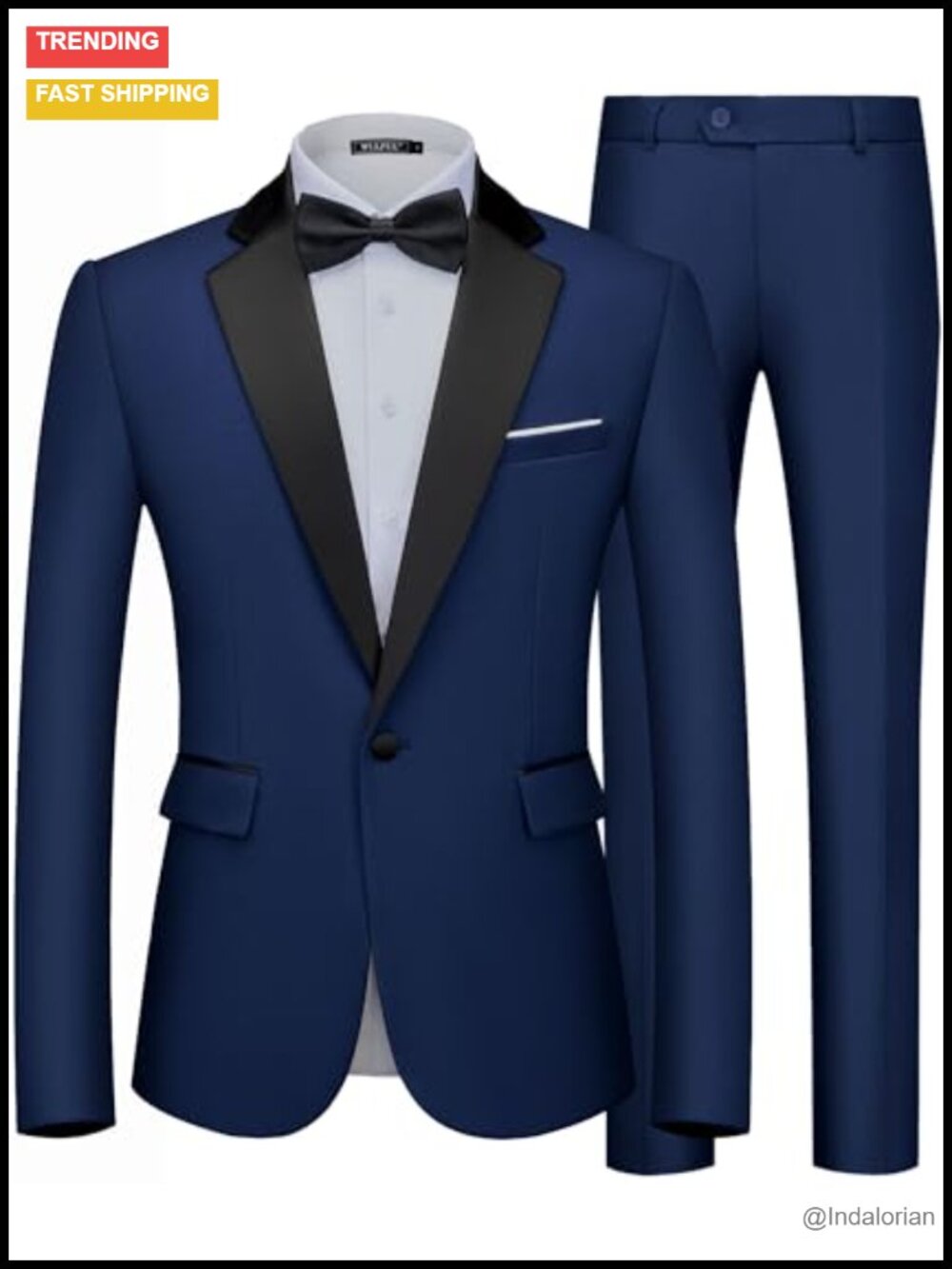 Men's Slim Fit 2 Piece Suit Set One Button Blazer Pants Tuxedo Wedding Prom